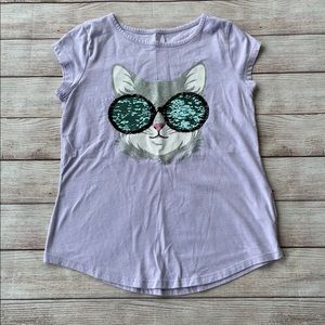 Children’s Place Cat with Sunglasses Sequin Tee